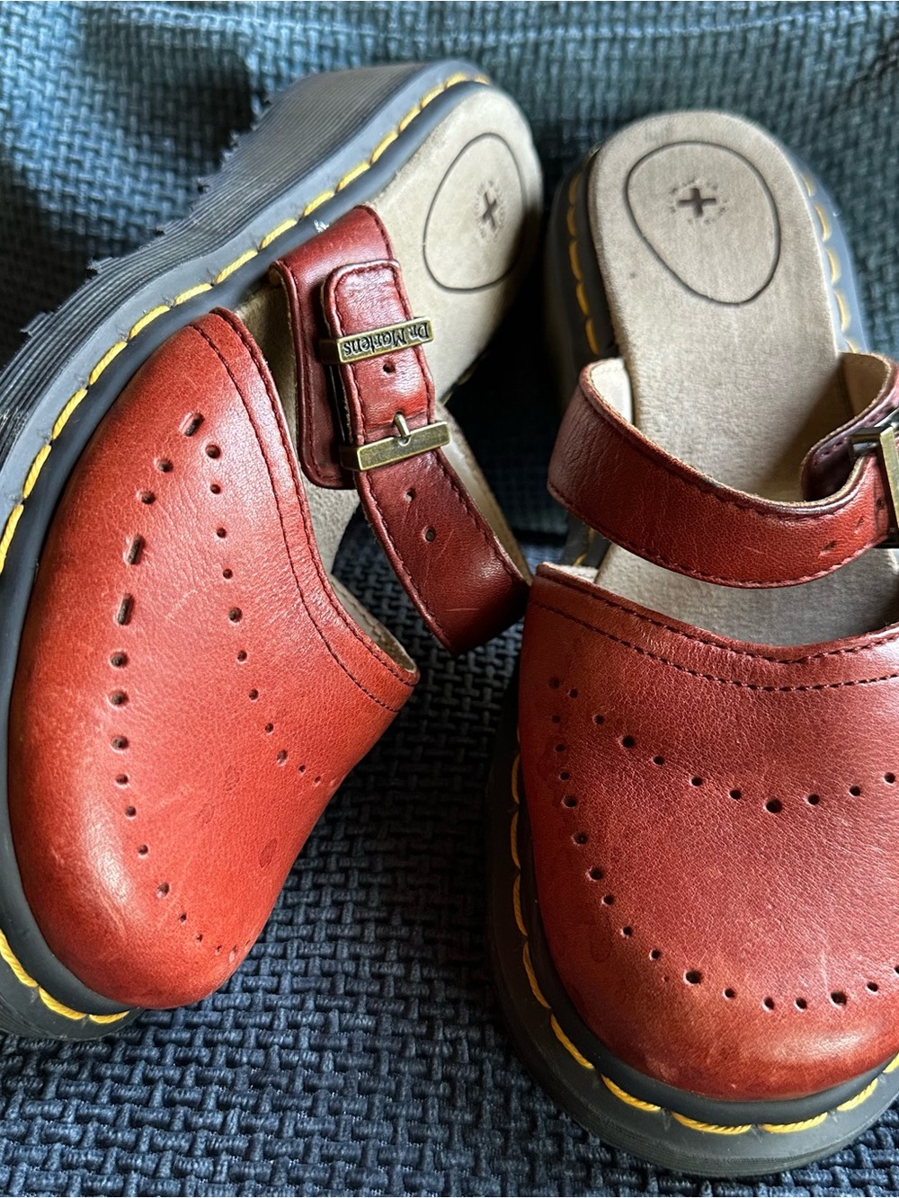 Dr. Martens vintage Red Leather Mary Jane Clogs - Picture 2 of 7